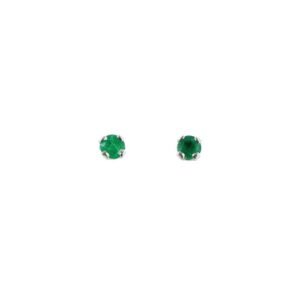 Aretes topos de plata con esmeralda ref. are-595