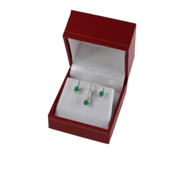 Colombian-emerald-silver-stud-set-SKU584-estuche