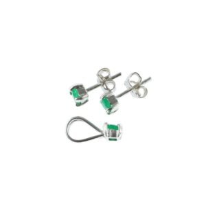 Colombian-emerald-silver-stud-set-SKU584-lateral