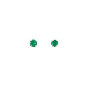 Aretes topos de plata con esmeralda ref. are-598