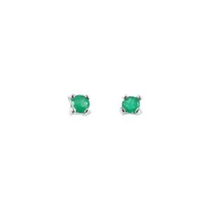 Aretes topos de plata con esmeralda ref. are-591