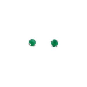 Aretes topos de plata con esmeralda ref. are-593