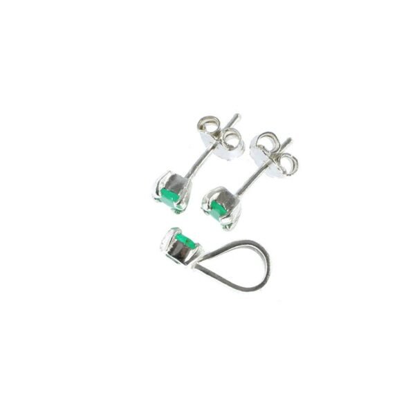 handmade-silver-emerald-earrings-set-SKU585-lateral