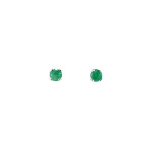 Aretes topos de plata con esmeralda ref. are-600