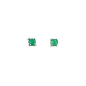 Aretes topos de plata con esmeralda ref. are-592