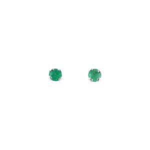 Aretes topos de plata con esmeralda ref. are-599