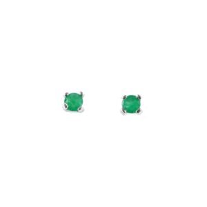 Aretes topos de plata con esmeralda ref. are-589