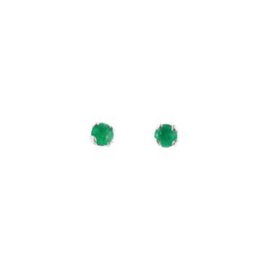 Aretes topos de plata con esmeralda ref. are-601