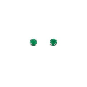 Aretes topos de plata con esmeralda ref. are-596