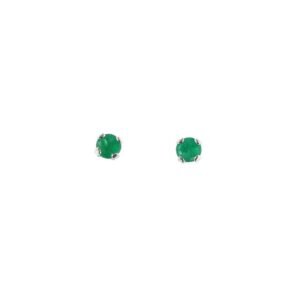 Aretes topos de plata con esmeralda ref. are-594